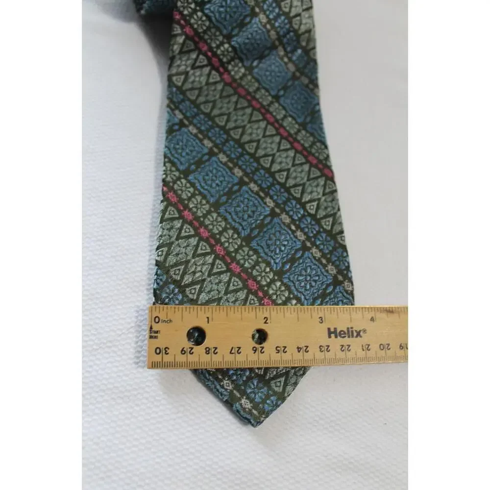Vintage 1980s 3 X 57 Inch Blue & Green Acetate Necktie